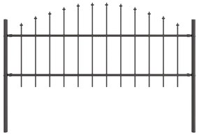 Cerca de Jardim vidaXL com Topo Arqueado Cinza 5,1x0,75 m Aço