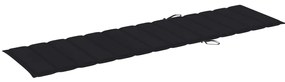 Espreguiçadeiras 2 pcs com almofadão preto teca maciça