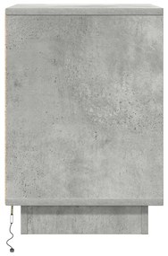 Mesas cabeceira c/ luzes LED 2 pcs 38x34x50 cm cinzento-cimento