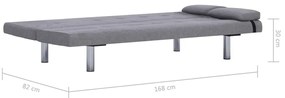 Sofá Cama Vivian - Cor Cinzento Claro - Em Tecido, Estrutura em Madeir