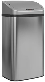 HOMCOM Balde de Lixo Automático para Cozinha 48 L Sensor Infravermelho Fechamento Automático Antimarcas Aço Inoxidável 33x25x69 cm Prata | Aosom Portugal