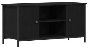 Armário de TV vidaXL Carvalho Preto 100x40x50 cm Madeira e Aço