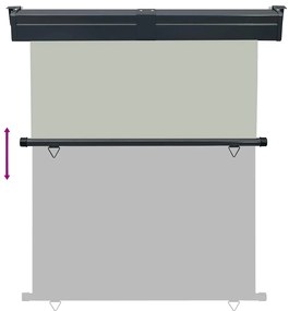 Toldo lateral para varanda 145x250 cm cinzento