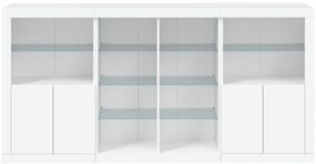 Aparador com luzes LED 202x37x100 cm branco