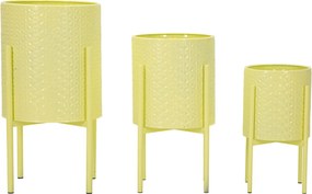 CONJUNTO DE 3 VASOS IRIS AMARELO Ø 36X56,5-30X48,5-24X37,5 CM (PLANTAS NÃO INCLUIDAS)