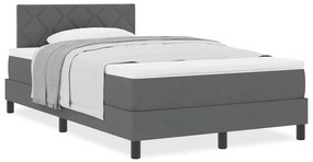 Cama Box Spring com Colchão Cinza Escuro 120x200 cm Tecido