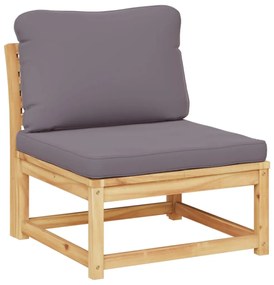 11pcs conjunto lounge jardim c/almofadões madeira maciça acácia