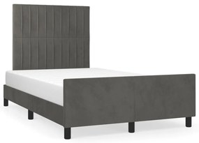 vidaXL Estrutura de cama sem colchão 120x190 cm Veludo cinza escuro