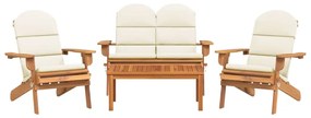 4 pcs conjunto lounge de jardim Adirondack acácia maciça
