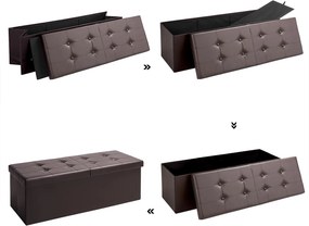 Banco dobrável com espaço de arrumação 80 x 40 x 40 cm Castanho