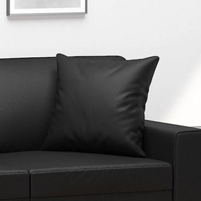 Almofadas decorativas 2 pcs 40x40 cm couro artificial preto