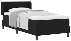 Cama Box com cabeceira Preto 90 x 190 cm Tecido e Espuma