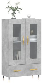 Aparador alto 69,5x31x115 cm derivados de madeira cinza-cimento