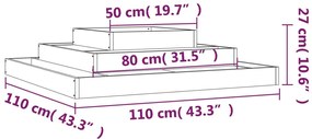 Vaso/floreira 110x110x27 cm pinho maciço branco