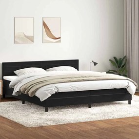 vidaXL Cama com molas/colchão 180x210 cm veludo preto
