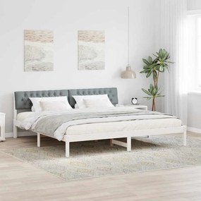 vidaXL Estrutura da cama Branco e cinza claro 200 x 200 cm