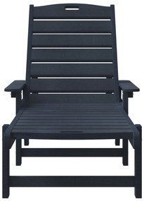 Espreguiçadeira Azul-marinho 53x162x98,5 cm HDPE