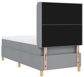 Cama Box com Colchão Cinza Claro 100 x 200 cm