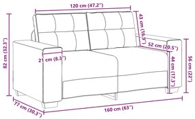 Conjunto de Sofá 2 Peças com Almofadas Veludo Amarelo