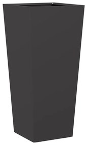 Vaso/floreira de jardim 2 pcs 35x35x75 cm aço preto