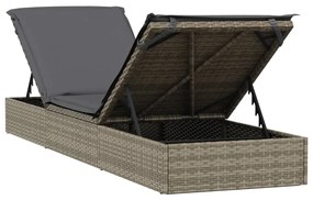 Espreguiçadeira com mesa vime PE cinza