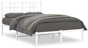vidaXL Estrutura de cama com cabeceira 120x190 cm metal branco