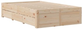 Cama sem colchão com gavetas 120x190 cm madeira de pinho maciça