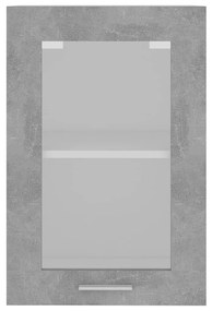 Armário de parede c/ vidro 40x31x60 cm contraplacado cinza