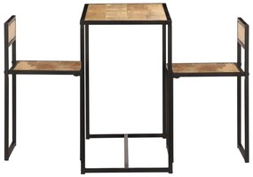 Conjunto de jantar 3 pcs madeira de mangueira maciça