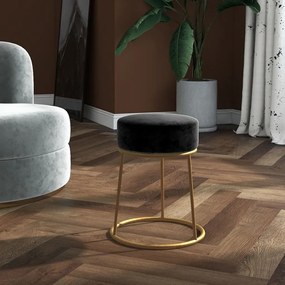 vidaXL Banqueta redonda veludo preto