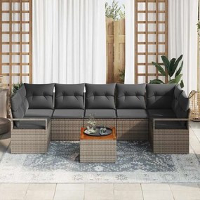 Conjunto de Sofá para Jardim Cinza 8 pcs Cinzeto Grande Vime