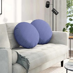 vidaXL Almofadas de Assento 2 pcs Azul Jeans Ø50 x 19 cm tecido