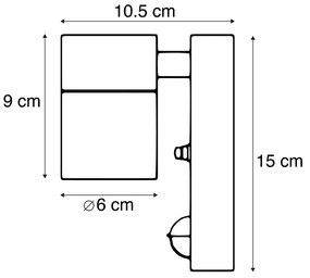 Candeeiro de parede exterior antracite IP44 com sensor de movimento - Solo Moderno