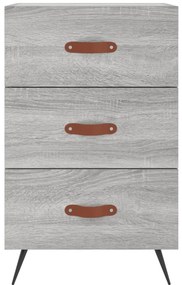 Mesa de cabeceira 40x40x66 cm derivados madeira cinzento sonoma