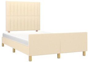 Estrutura de cama sem colchão 120x200 cm tecido cor creme