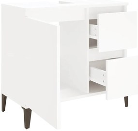 Armário de casa de banho 65x33x60cm derivados de madeira branco