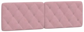 Estrutura de cama c/ luzes LED 160x200 cm veludo rosa