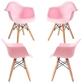Pack 4 Cadeiras Dau Kid (Infantil) - Rosa