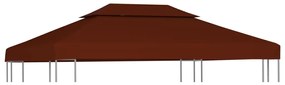 vidaXL Cobertura gazebo c/ 2 camadas 310 g/m² 4x3 m terracota