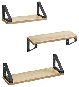 Conjunto de prateleiras flutuantes em carvalho para parede | VASAGLE | 40 x 12 x 11 cm | LWS033B11.