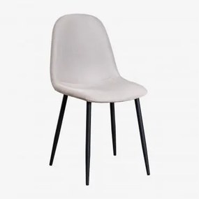Cadeira De Jantar Estofada Glamm Preto & Linho Castanho Moka - Sklum