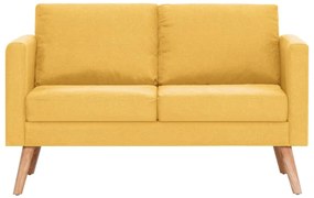 2 pcs conjunto de sofás tecido amarelo