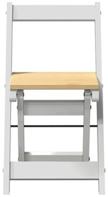Cadeiras de jantar dobráveis 4 pcs Corona pinho maciço branco