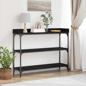 Console vidaXL Preto Carvalho 100x30x80 cm Madeira Engenharia e Aço