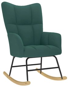 vidaXL Cadeira de baloiço tecido verde-escuro