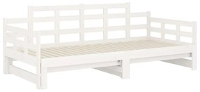 Sofá-cama de puxar 2x(90x200) cm pinho maciço branco