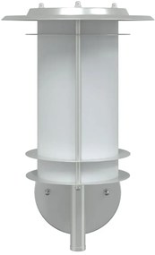 Candeeiros de parede p/ exterior 2 pcs aço inoxidável prateado