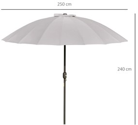 Chapéu de Sol de Jardim Ø2,5x2,4 m Chapéu de Sol de Terraço com Manive