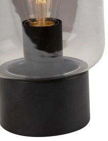 Candeeiro de mesa design preto com vidro fumê - Bliss Cute Moderno