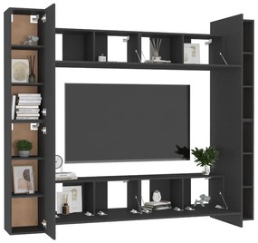 Móvel de TV de Parede Katarina de 8 Módulos - Preto - Design Moderno